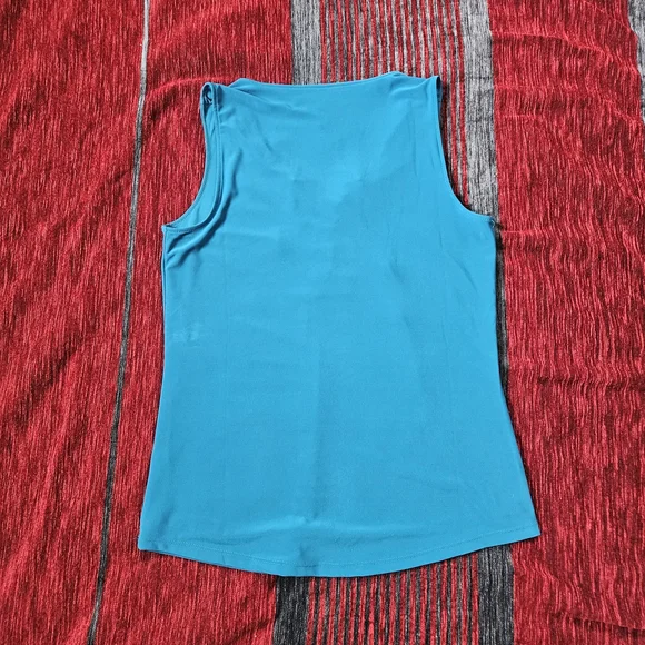 Teal Turquoise Lace-Up Tank Top - Picture 4 of 6